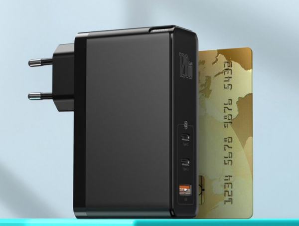 Многопортовое зарядное устройство Baseus GaN 120 Вт с пятикратной эффективностью быстроты подзарядки Многопортовое зарядное устройство Baseus GaN 120 Вт с пятикратной эффективностью быстроты подзарядки
